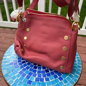 NWT Hammitt Bryant Rouge Pink and Gold Crossbody in Pebble Leather
